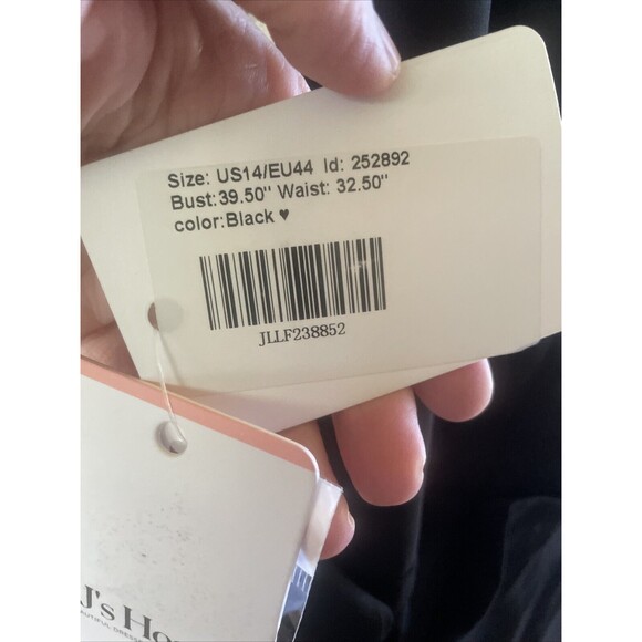 jjs house jet black dress size 14 has 39.5 Bust And 32.5 Waist - Picture 6 of 16